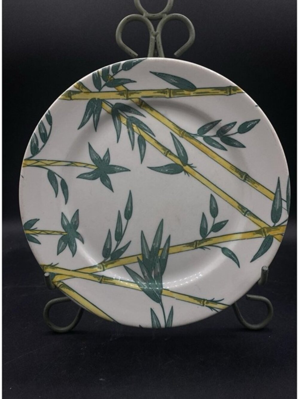 Tepco 9” Dinner Plate Tropical Bamboo White Restaurant Ware